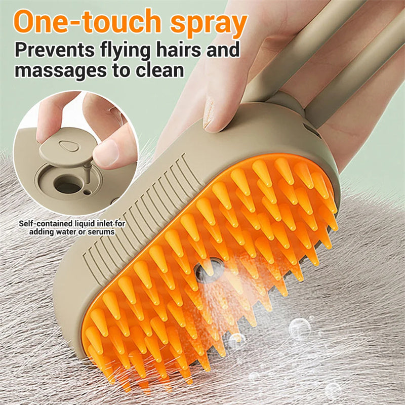 Cat Steam Brush | 3-in-1 Grooming & Massage