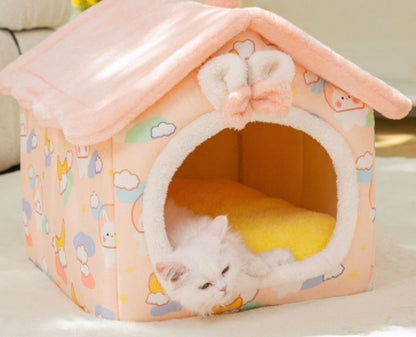 Warm Foldable Cat House | Cozy Bed for Cats