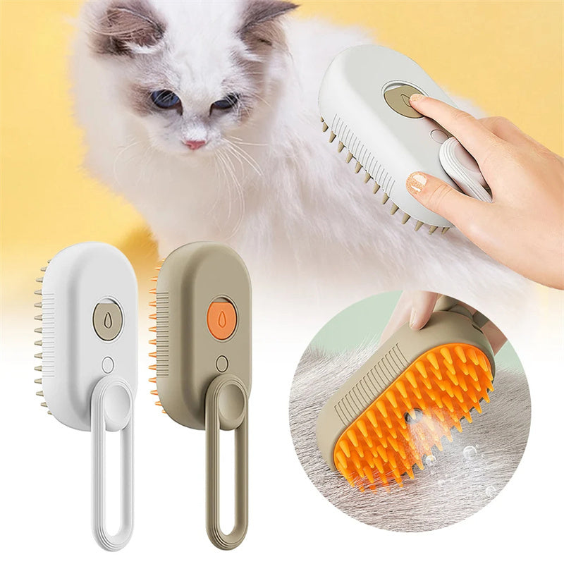 Cat Steam Brush | 3-in-1 Grooming & Massage