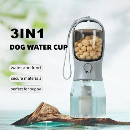 3-in-1 Cat Travel Bottle | Water, Food & Waste Bags