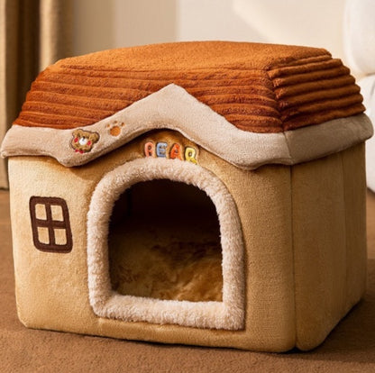 Warm Foldable Cat House | Cozy Bed for Cats